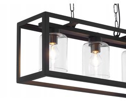 MACARI Zwarte Lak Zware Hanglamp 3-Licht Kap E27 1805