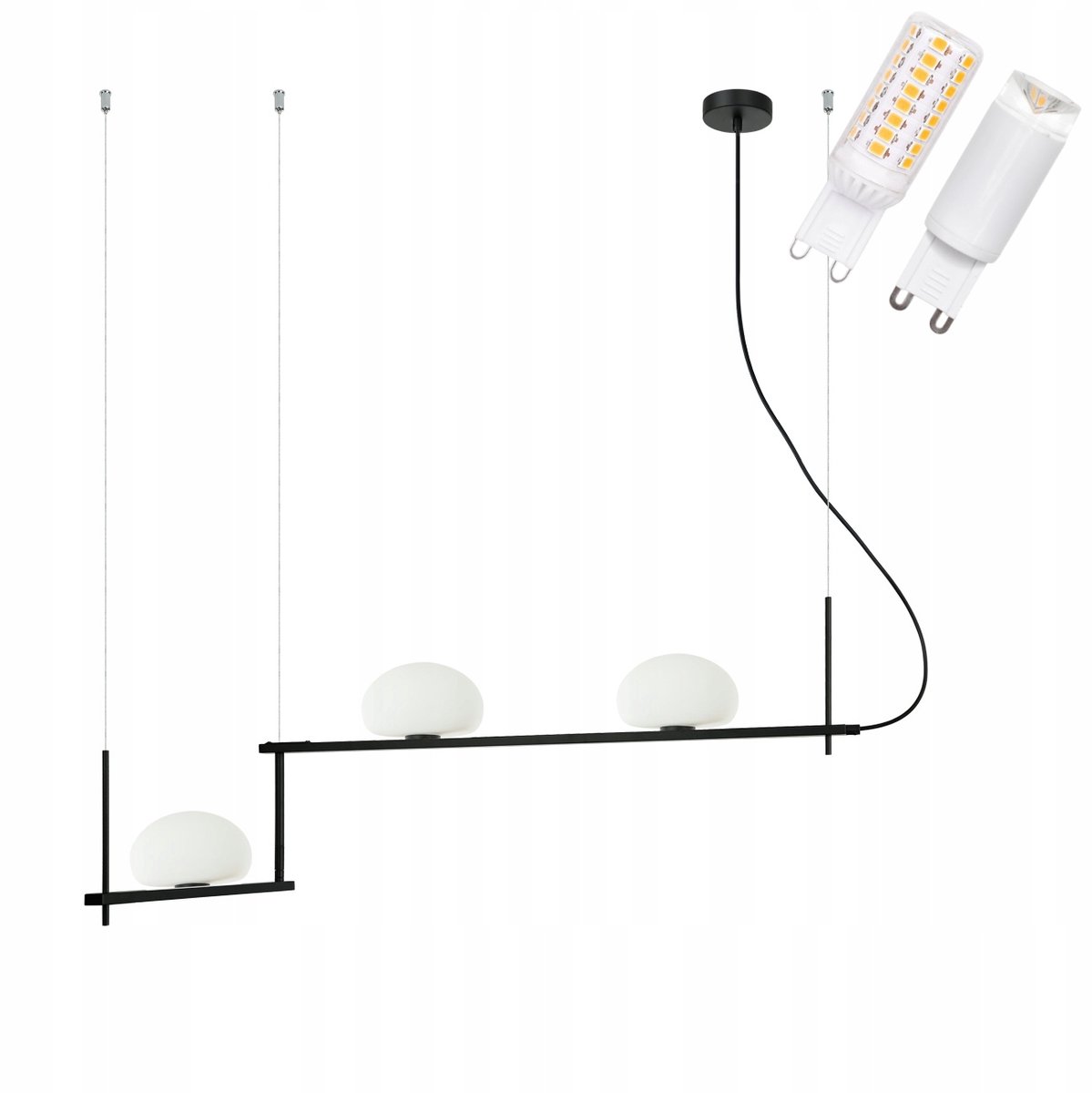 Italux Kernio Hanglamp Zwart 3x G9 - Stijlvolle verlichting