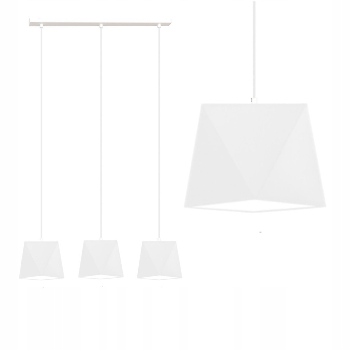 Stijlvolle Hanglamp Diamant Wit 60cm - 3x E27