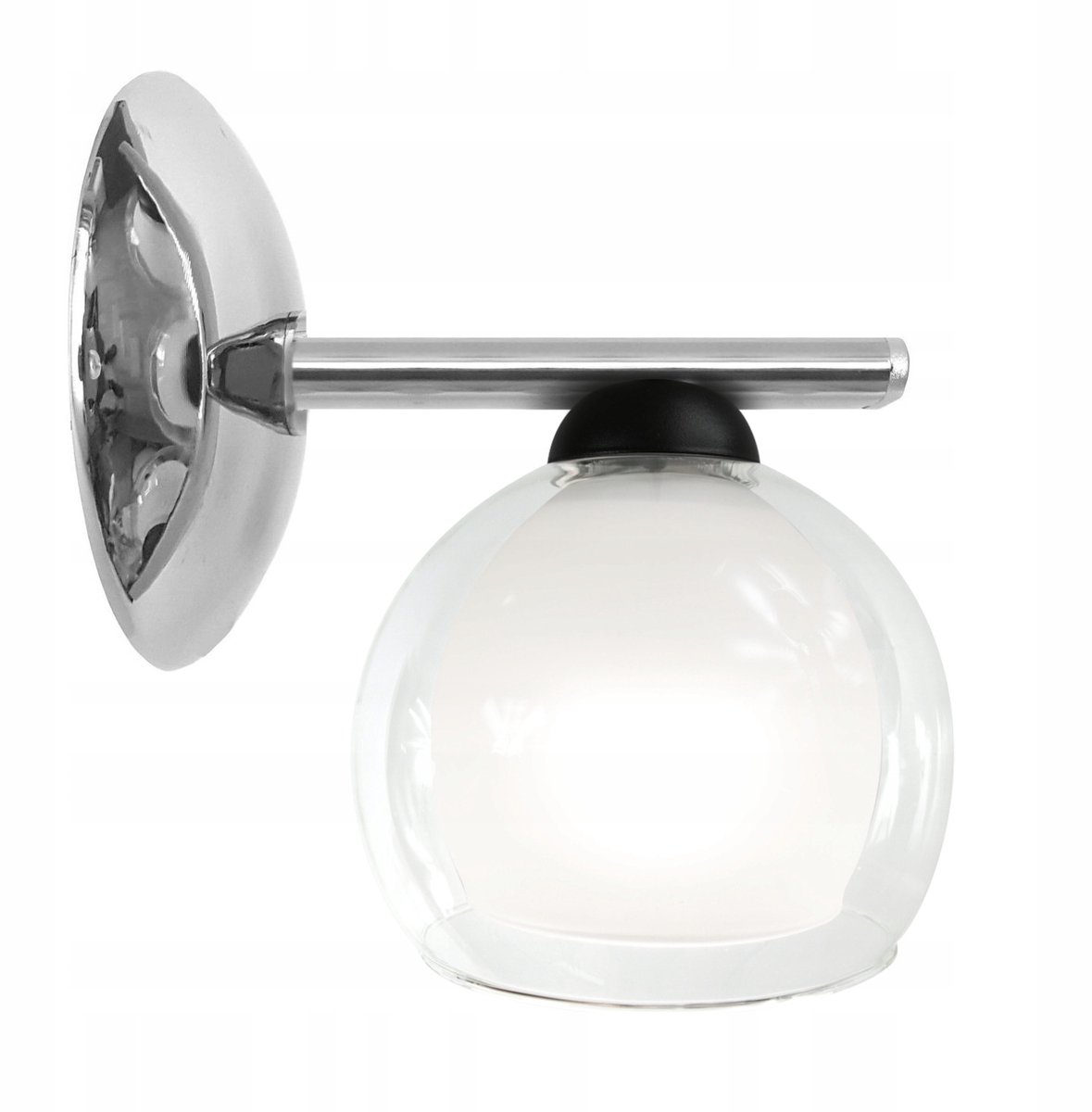 Wandlamp Chroom Wit Glas E27 60W