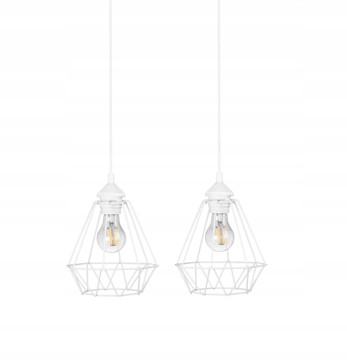 Dubbele Plafondlamp Wit E27 Metaal Loft Stijl