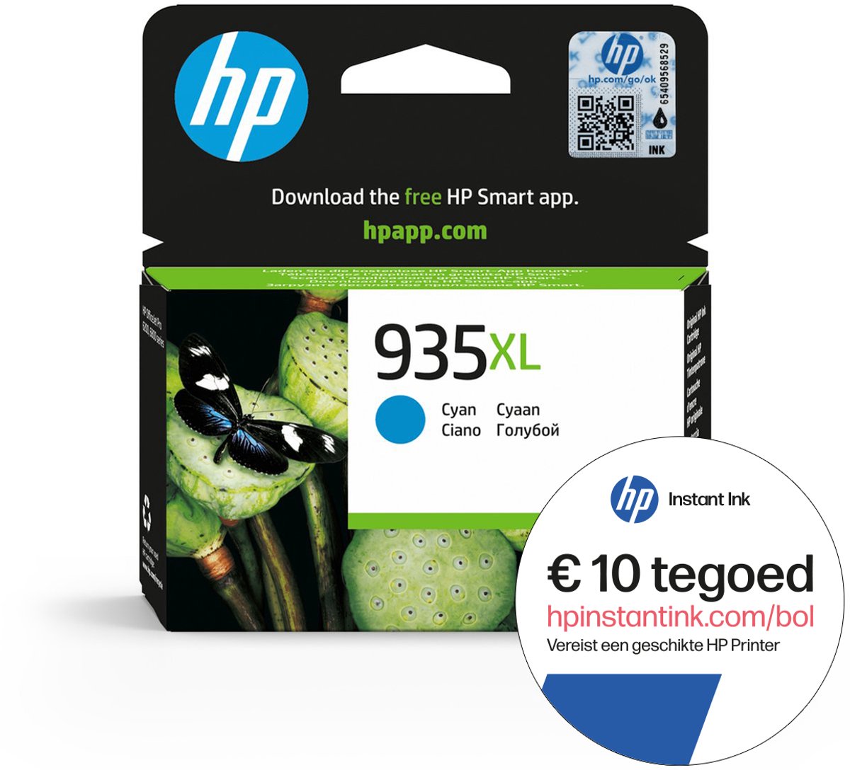HP 935XL - Inktcartridge - Origineel - Hoge capaciteit - Cyaan + Instant Ink tegoed