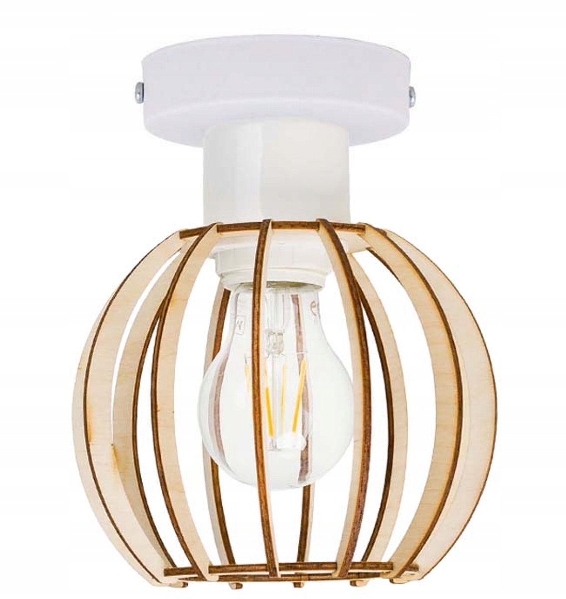 Loft Plafond Lamp met Houten Kap - E27 Fitting