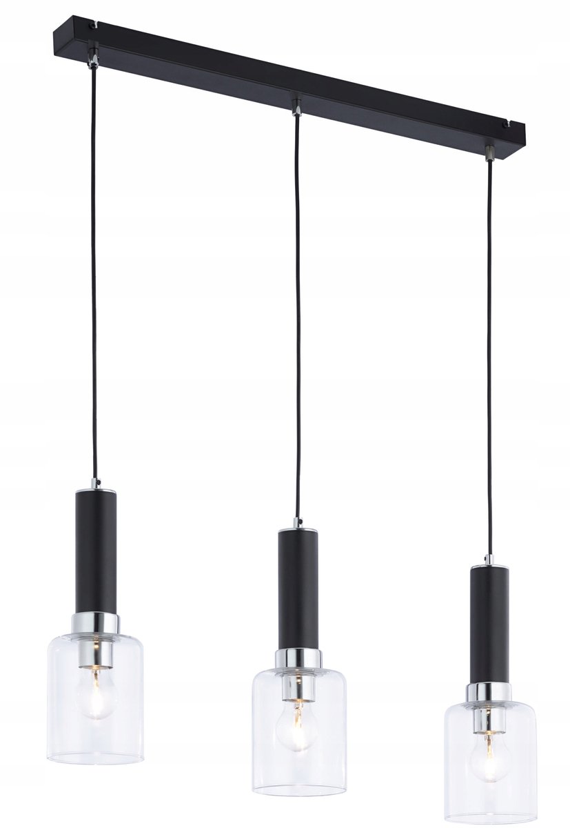 TULUZA Moderne chroomhanglamp 3-lichts glas 1869