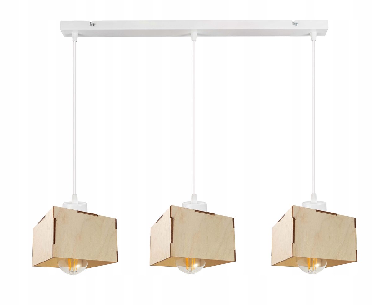Hanglamp Loft Hout 3xE27 - Verstelbare Hoogte