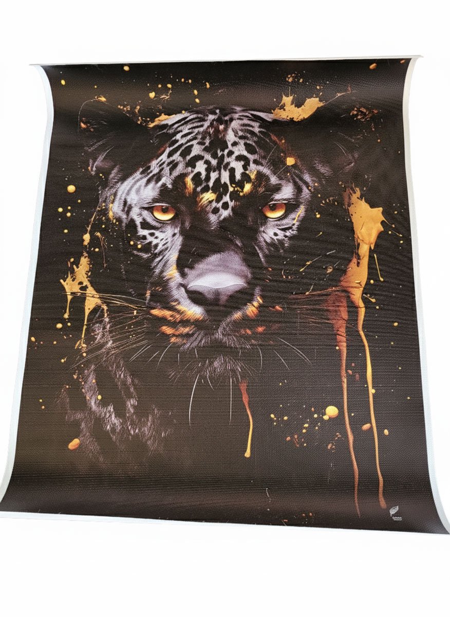Eviva Home Deco Luxe Poster Zwarte Panter / Luipaard - Gouden Spetters - Mysterie en Kracht Wanddecoratie