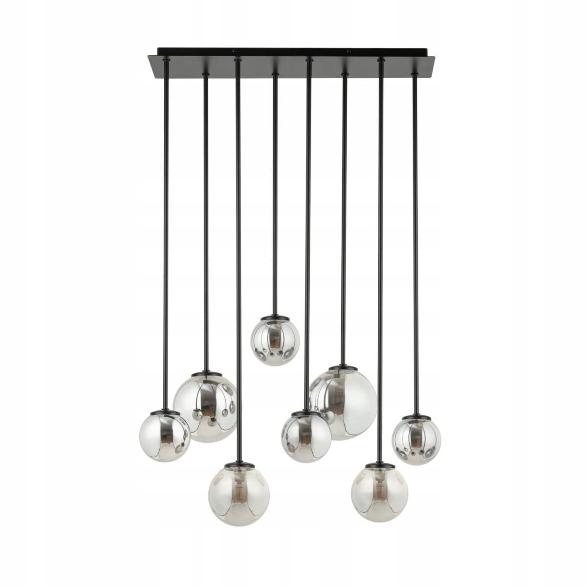 TULIA 8 Hanglamp Glas Bollen Eettafel Zwart/Grijs Sigma 33494