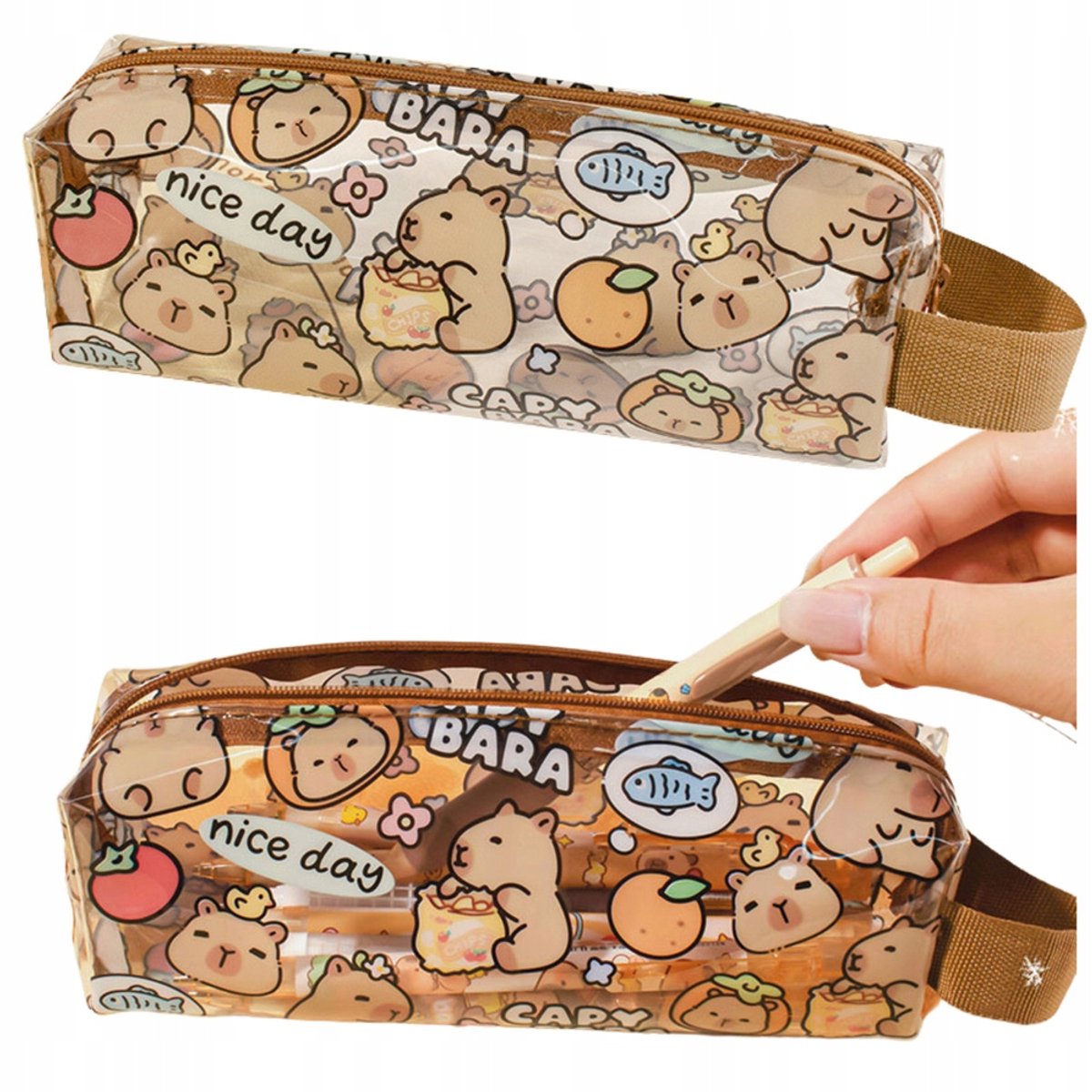 Leuke Kapibara Pennenhouder Transparant 19cm - School & Kantoor