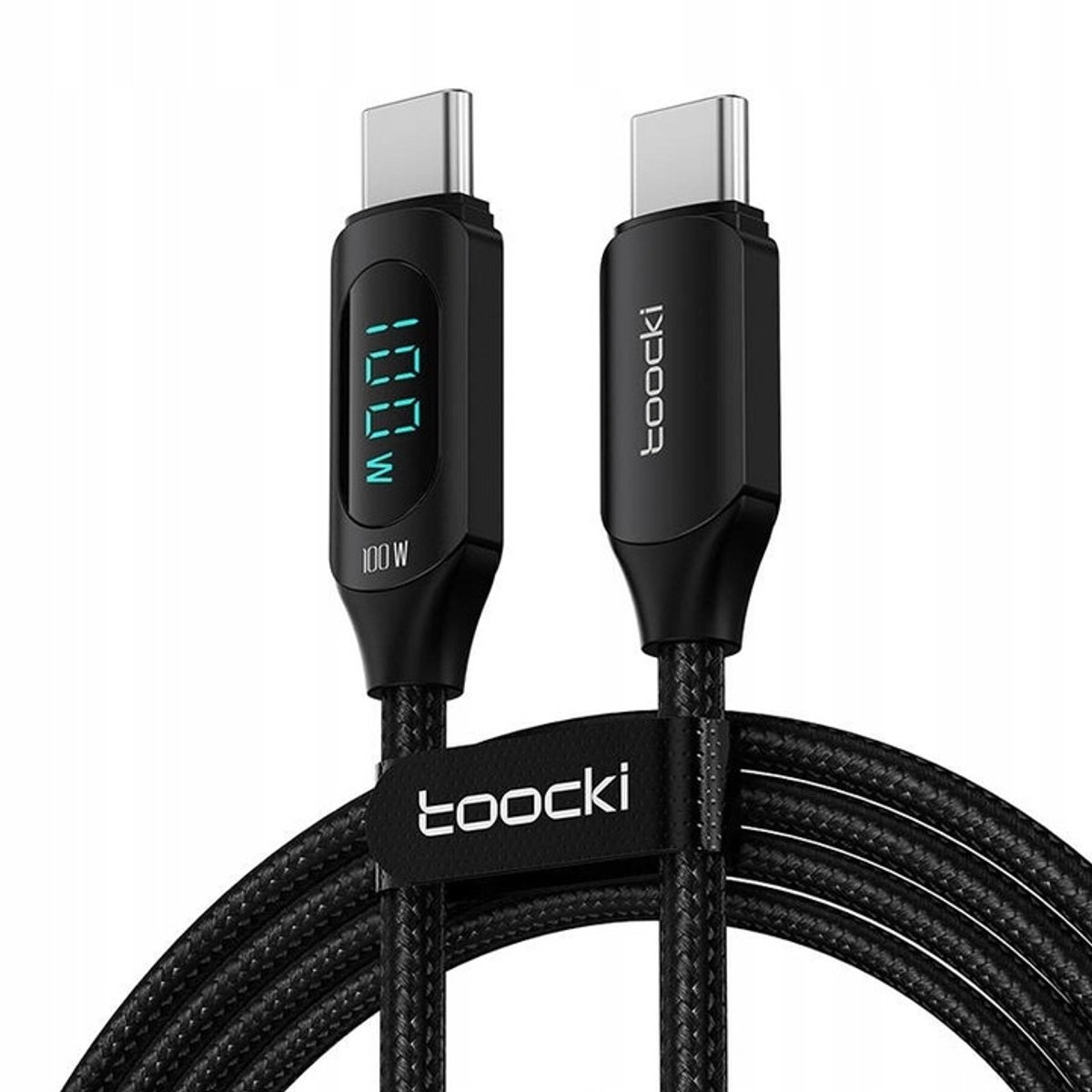 Image of TOOCKI 100W 100W-C-USS USB-C-kabel 2m 2mmet LCD