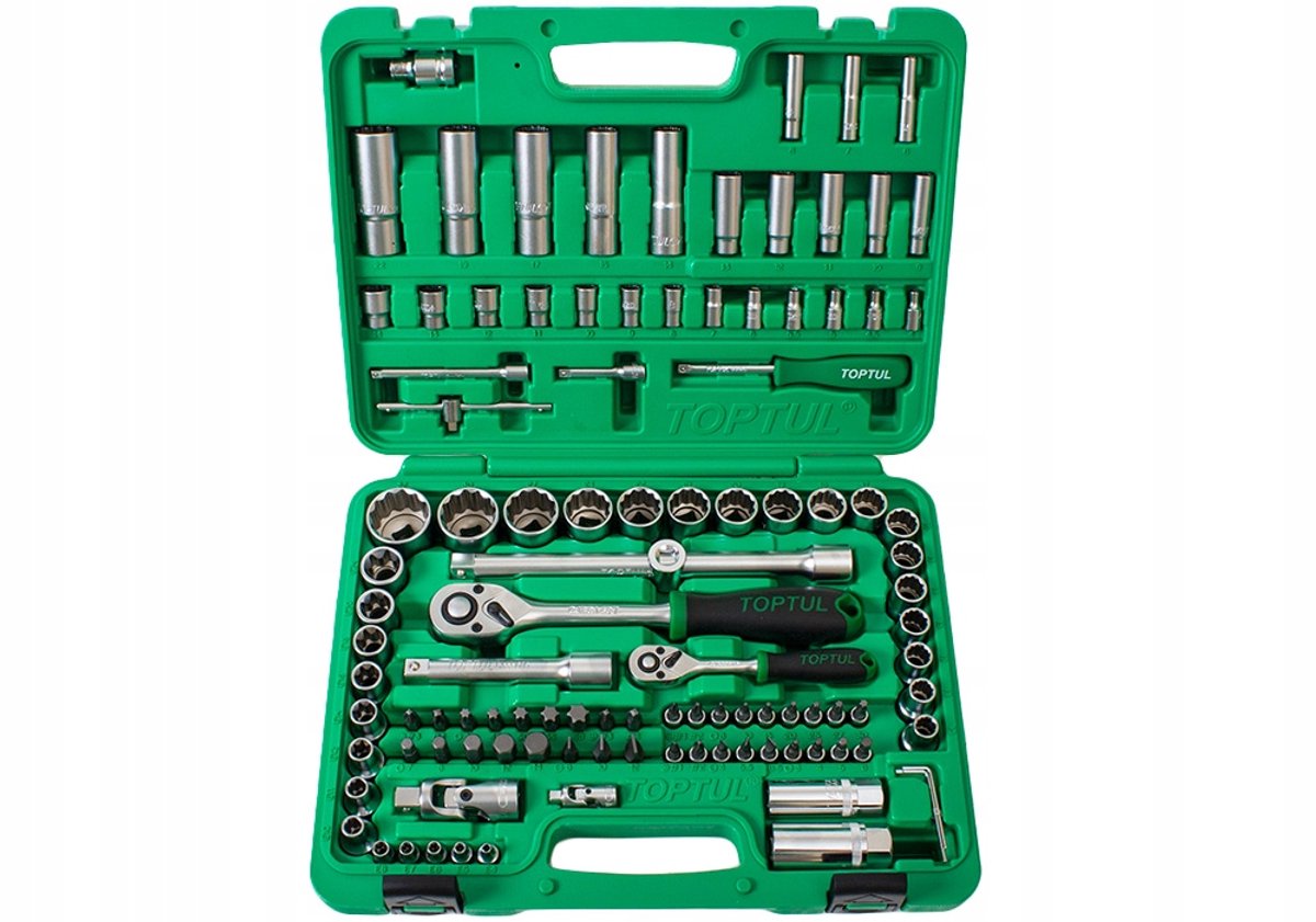 TOPTUL 108-delige Doppenset 1/4" & 1/2" 12-kant