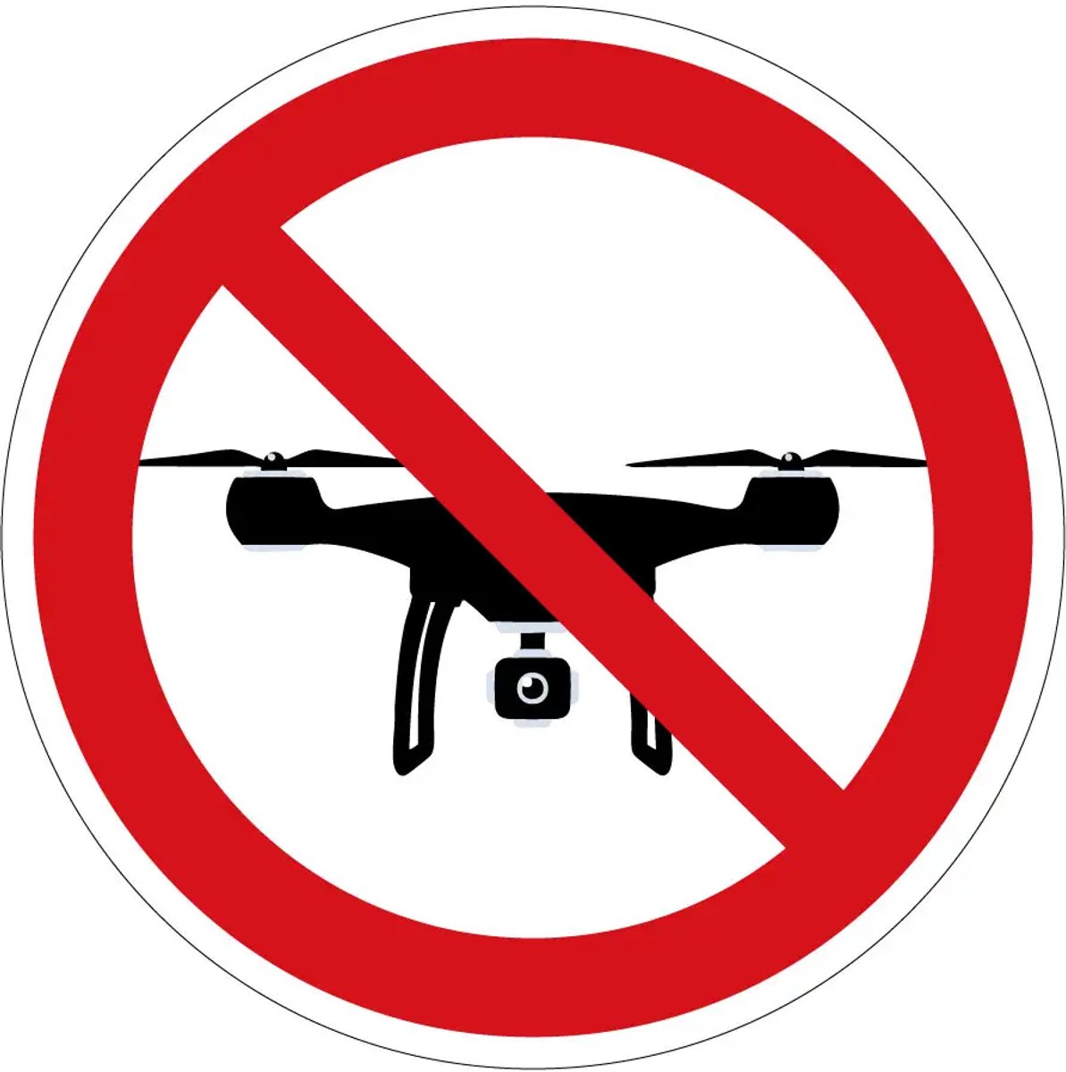 Drones verboden verbodssticker | 15 cm