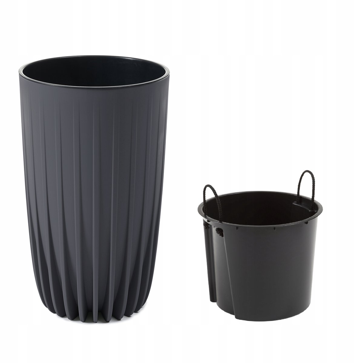 Hoge Antraciet Eco Gerecycleerde Pot Mira 30 cm