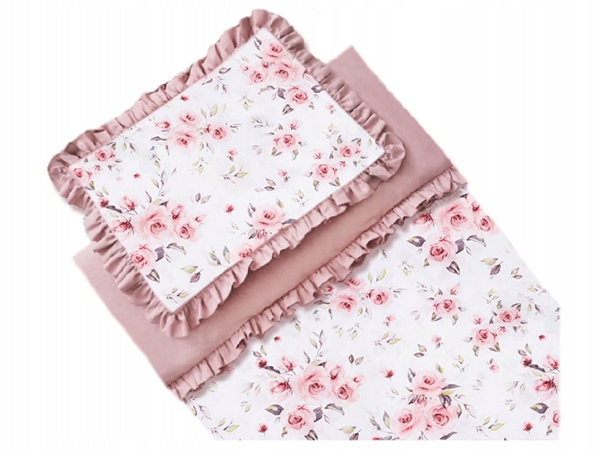 Decobeds Laken 100x160 katoenen ruches - roze