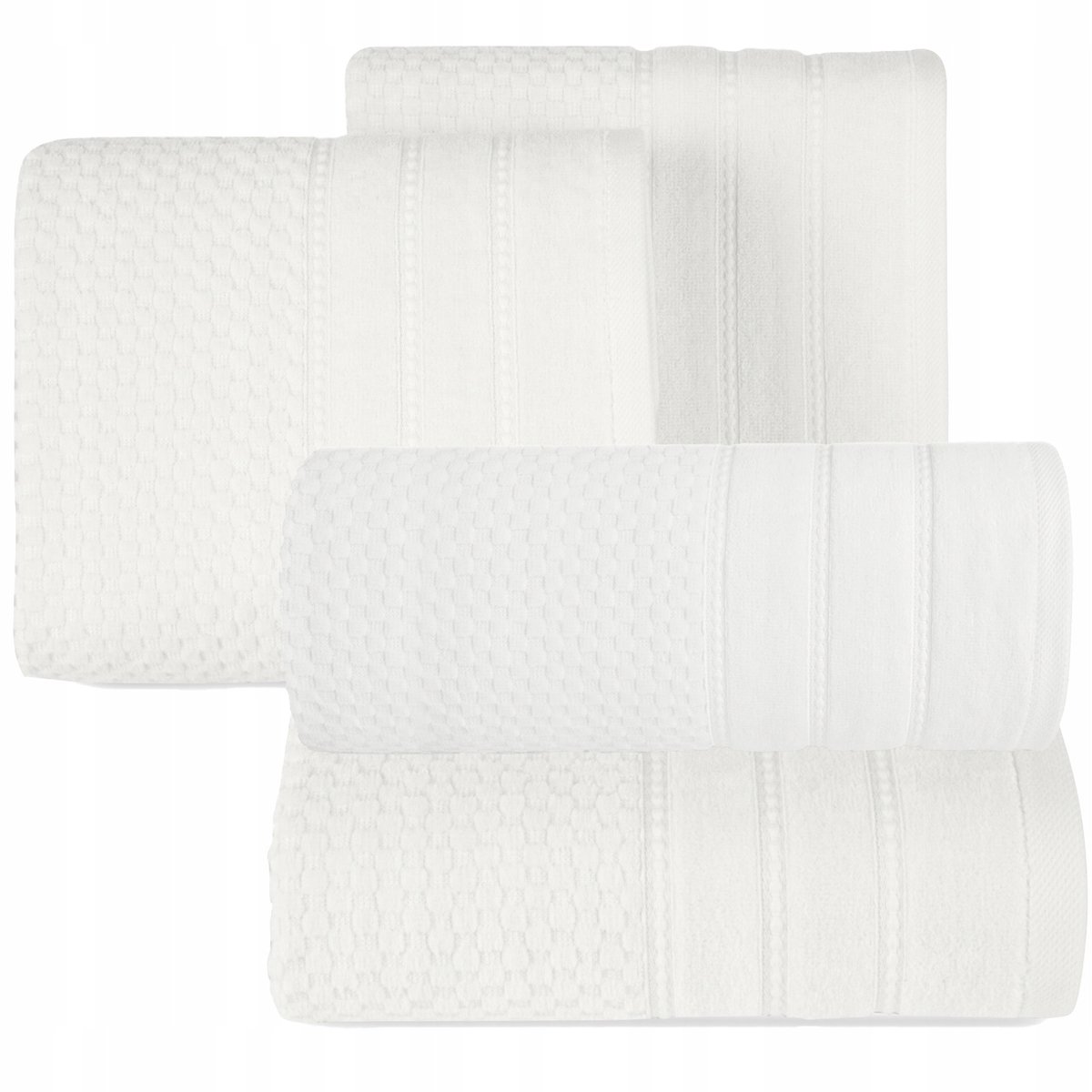 Luxe Katoenen Handdoeken Set (2x 70x140cm + 2x 50x90cm) - Crème