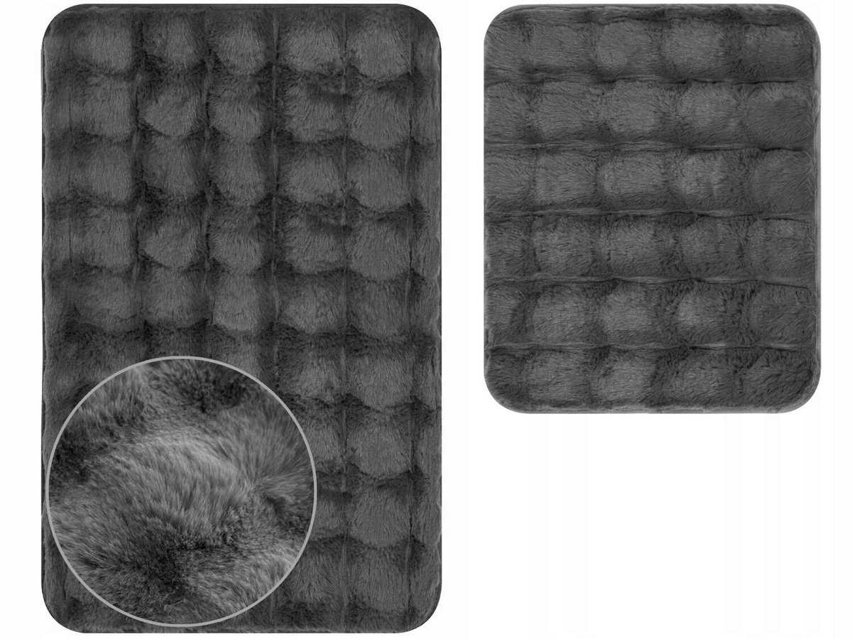 Aruba 3D Antislip Badmat Set Donkergrijs 2 Delig