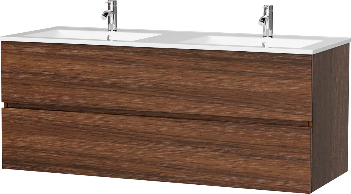 Badkamermeubel met wastafel - 120 CM - Donker Eiken - Badmeubelset - Wastafelmeubel - Vestland