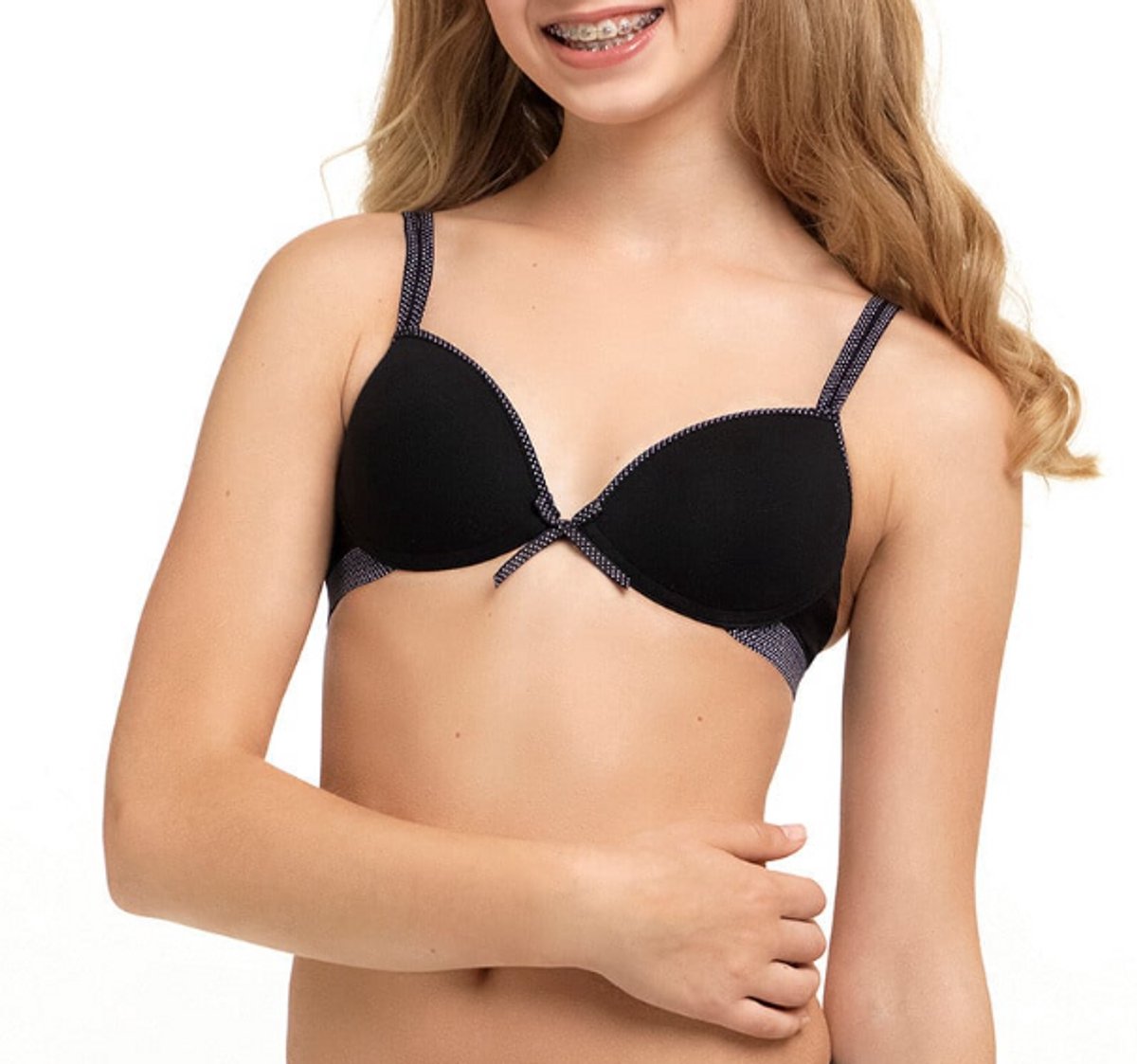 Boobs & Bloomers Anny - meisjes bh zonder beugel - maat 70B - zwart - 70040