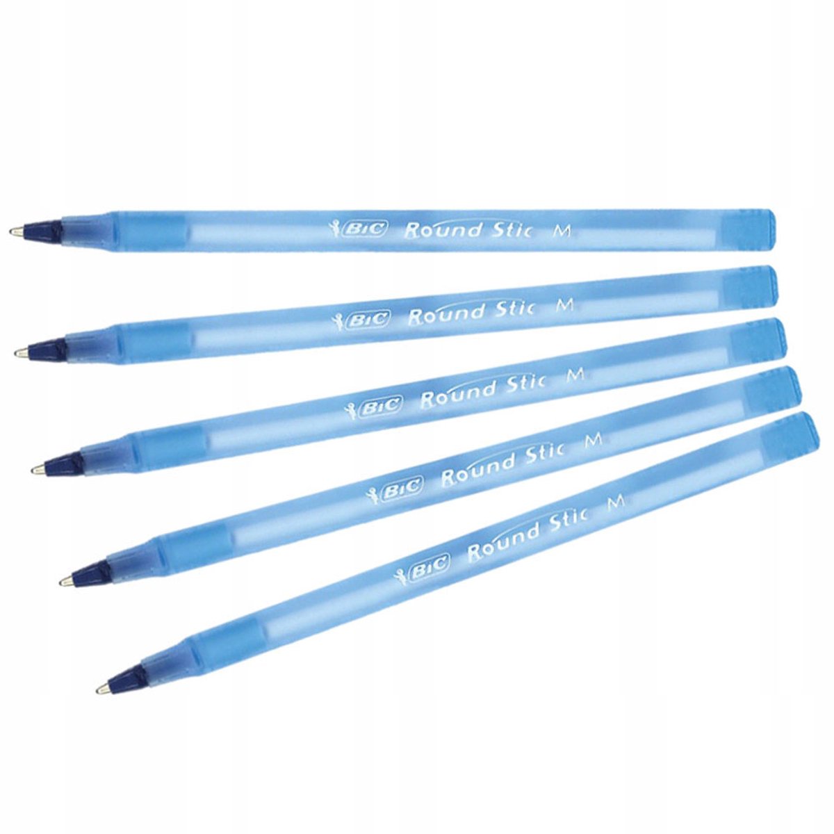 BIC Round Stic Blauwe Pennen 1mm, Ventilerende Dop, Set van 5