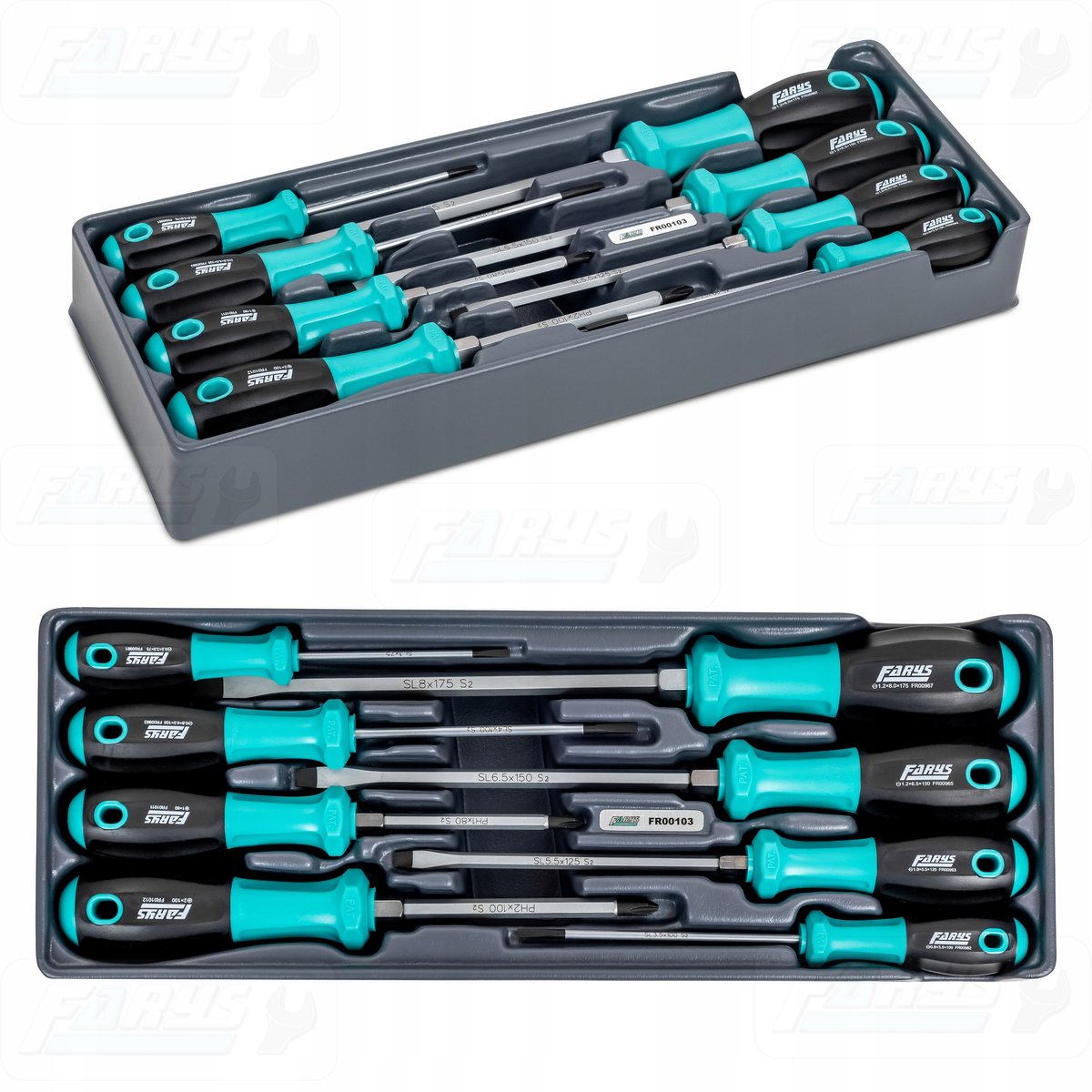 Farys Schroevendraaierset 8 Delen - Premium Gereedschap Staal S2/CrV