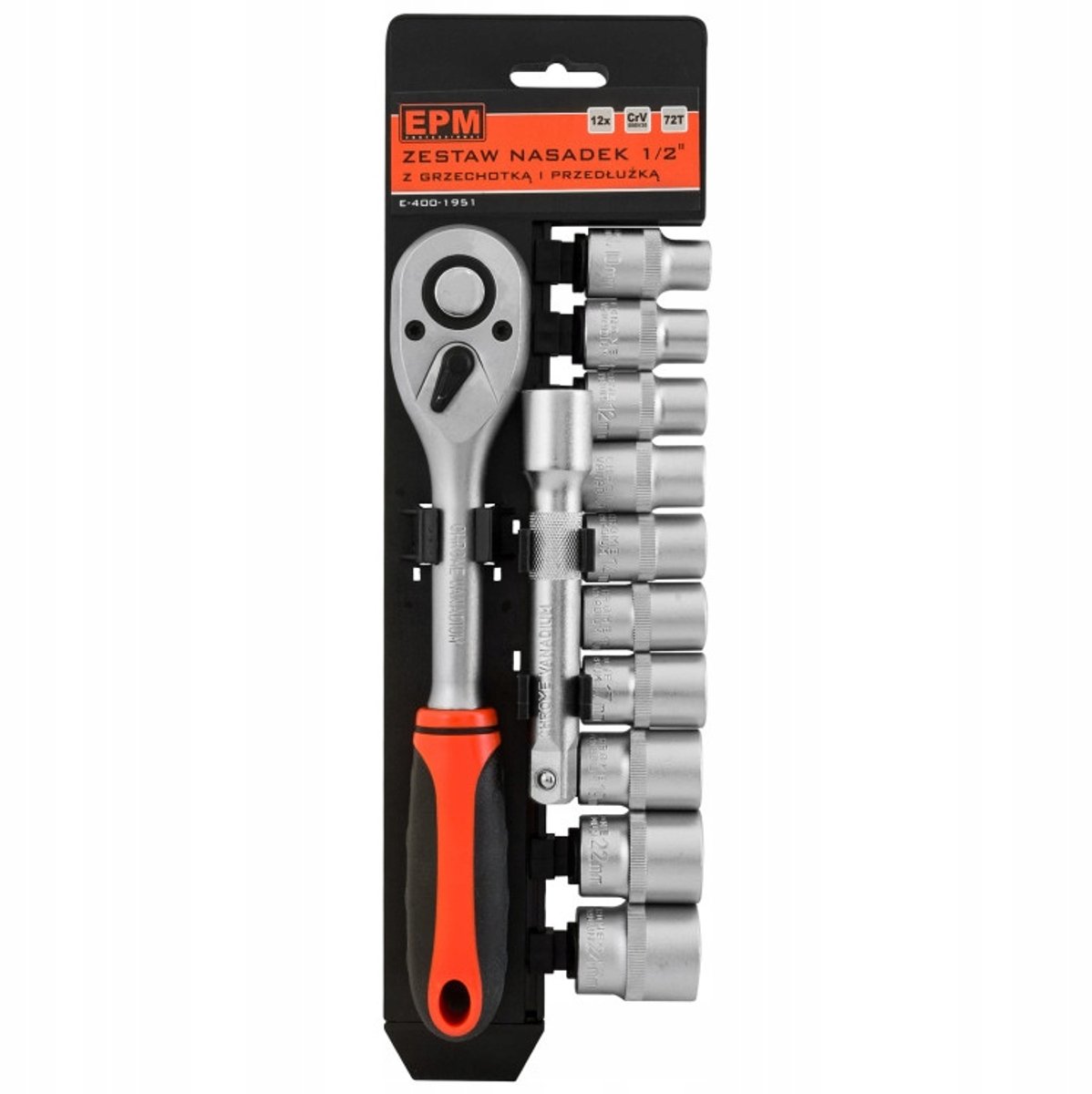 EPM 12-delige DOPPENSET 1/2" CR-V Mat