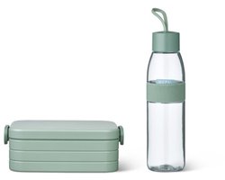 Mepal Lunchbox midi met Waterfles 500 ml - Broodtrommel - 4 boterhammen - Nordic sage