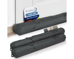 Beautissu Viento Set van 2 Tochtstopper 10x120 cm Tochtrol Antraciet Tochtstrips voor Deuren