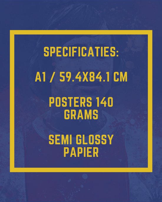 Mbappe poster - Voetbal wanddecoratie Kylian Mbappe - A1 poster - 59.4x84 cm - Semi glossy fotopapier - Voetbal fan poster - Unieke poster cadeau voor een echte voetbalfan