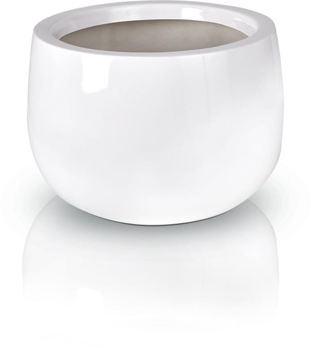 Moderne Witte Glasvezel Muts Pot 34x23 cm - Duurzaam & Vorstbestendig