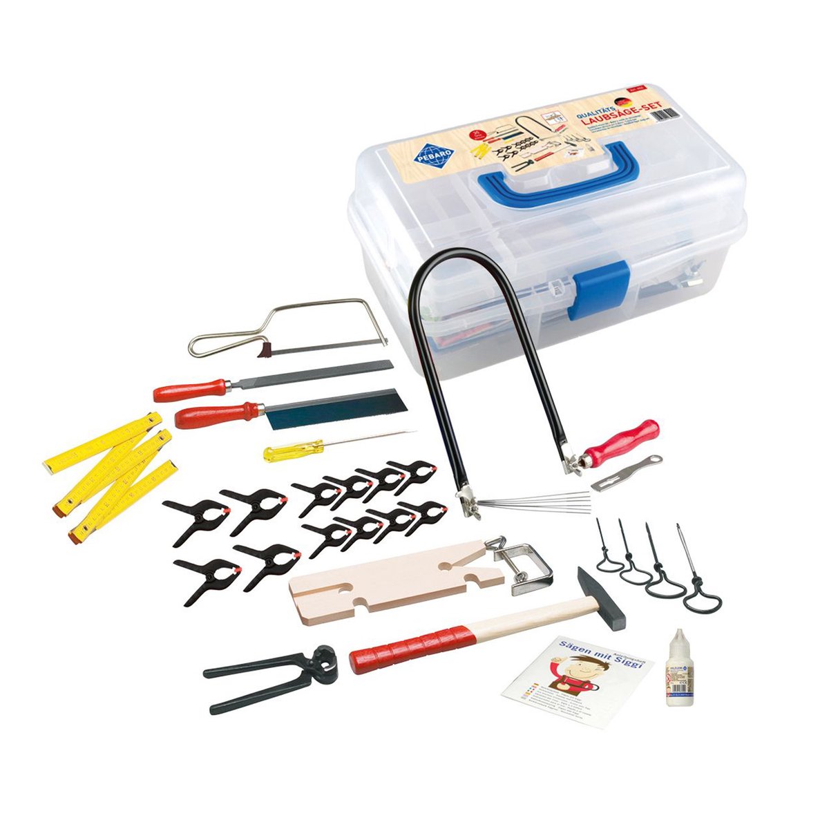 Figuurzaagset, 35-delig, in praktische opbergkoffer, ideaal voor hobbyisten of modelbouwers, made in Germany