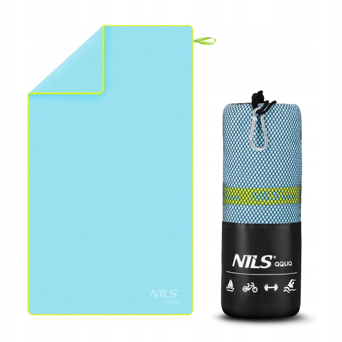 Nils Sport Handdoek Sneldrogend Microvezel Blauw 180x100cm