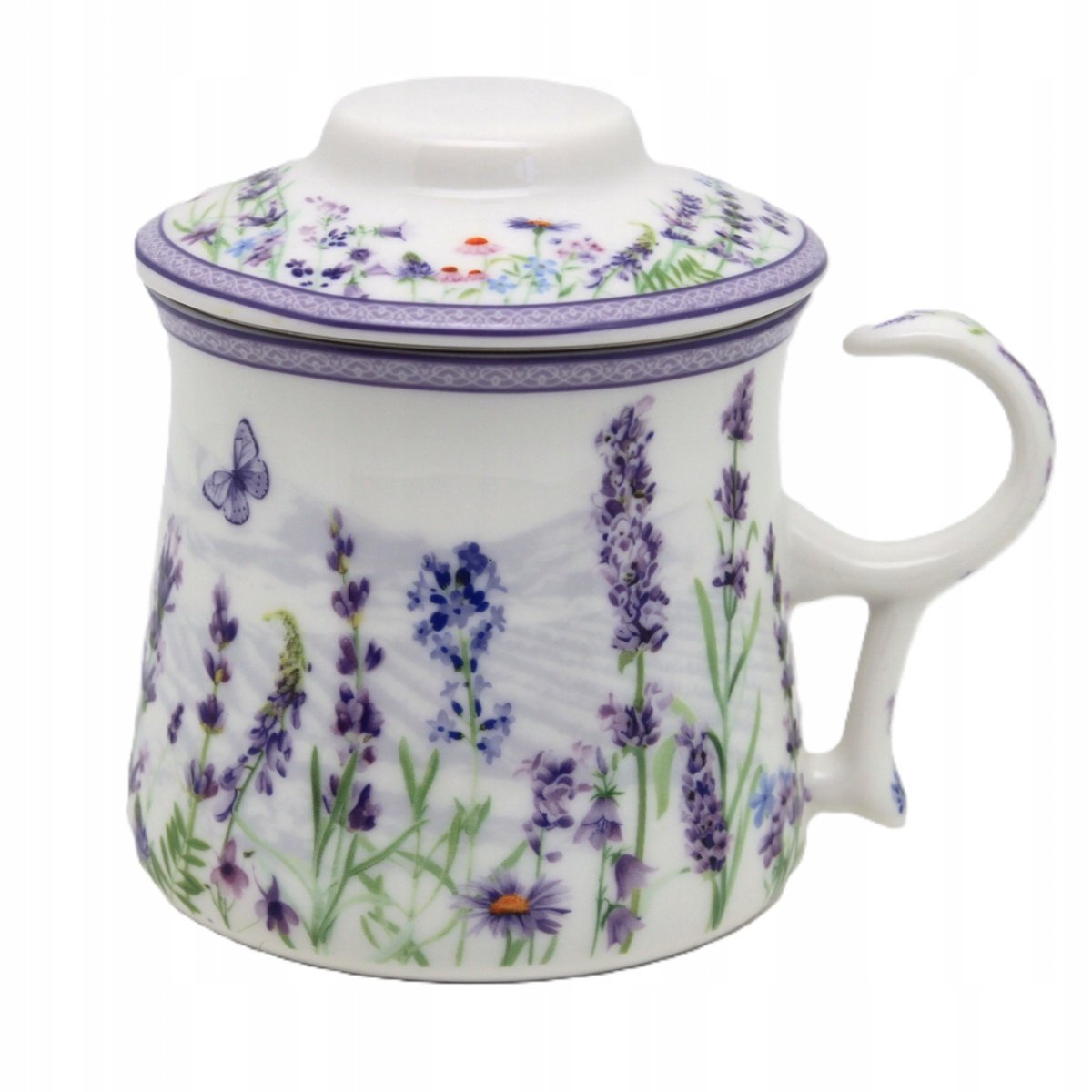 Porseleinen Theemok met Infuser - Lavendel Design