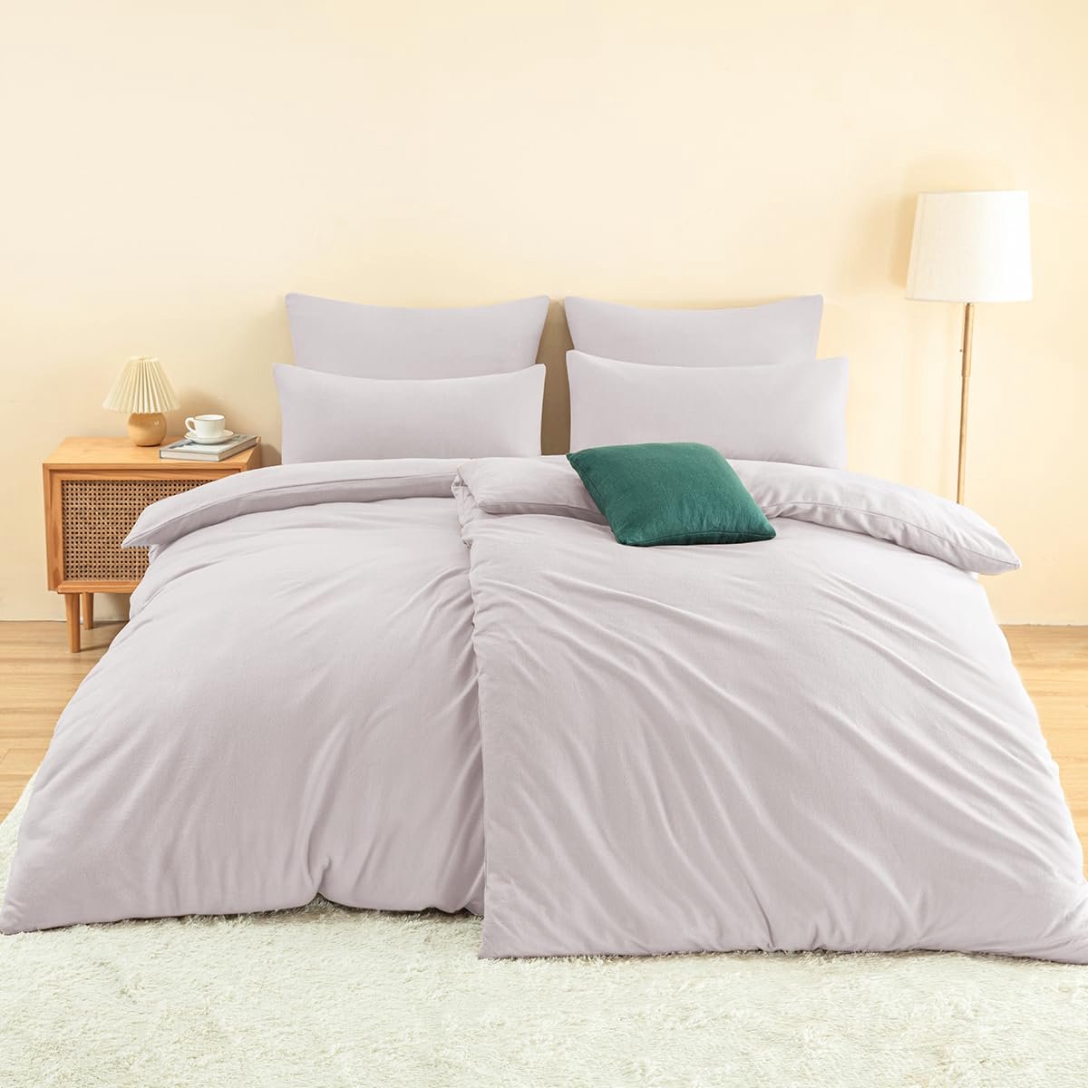 Unyqoos Zachte en warme thermo-fleece beddengoedset voor koude nachten Beige
