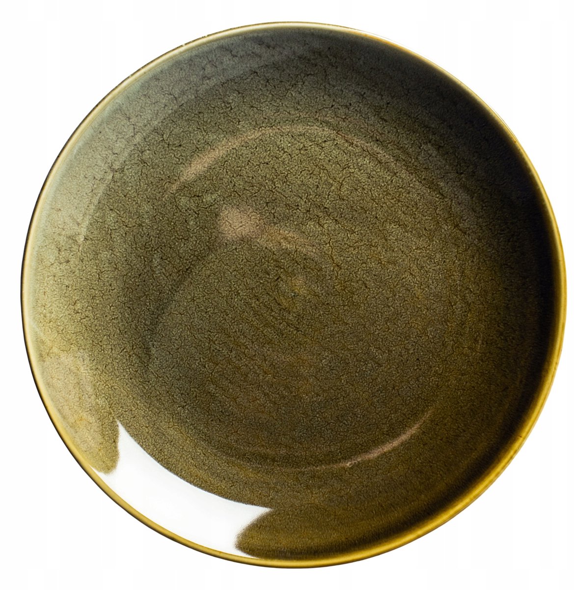 Verlo CANE plat bord 25 cm - Olijfgroen, handgemaakt porselein