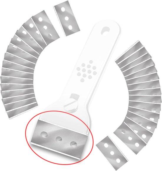 30-pack vervangende messen voor kookplaatschrapers - keramische kookplaatschraper - metalen schraper - mes voor schraper - keramische kookplaatschraper - glasschraper - roestvrijstalen kookplaat - 42 x 22 mm - zilver