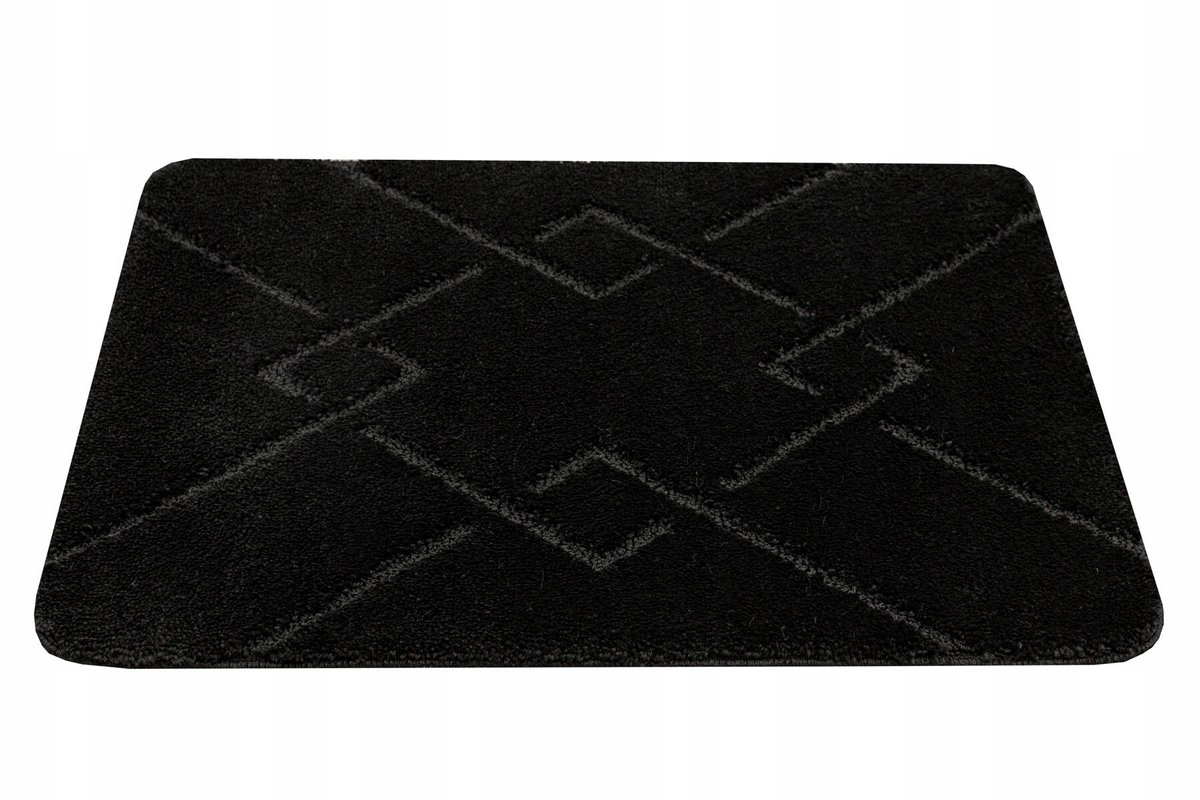 Moreno Badkamermat Zwart Romben 50x80 cm - Antislip & Wasbaar