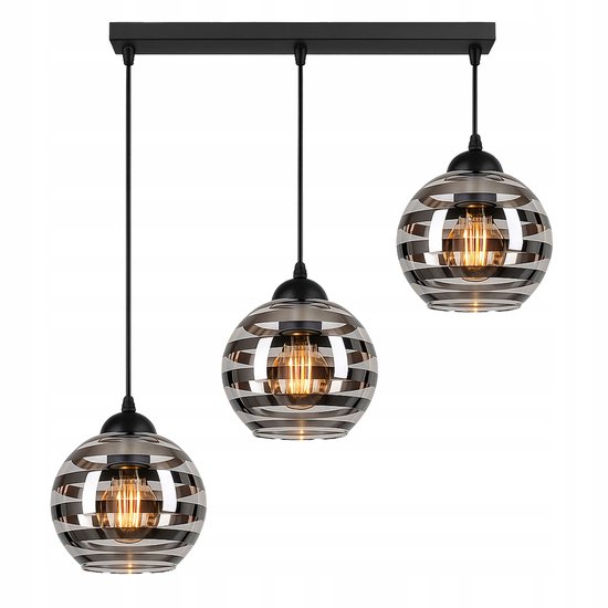 Led Rookglas Bol Moderne LED Hanglamp E27 Glas Rookglas 3-lichts Loft Stijl | bol
