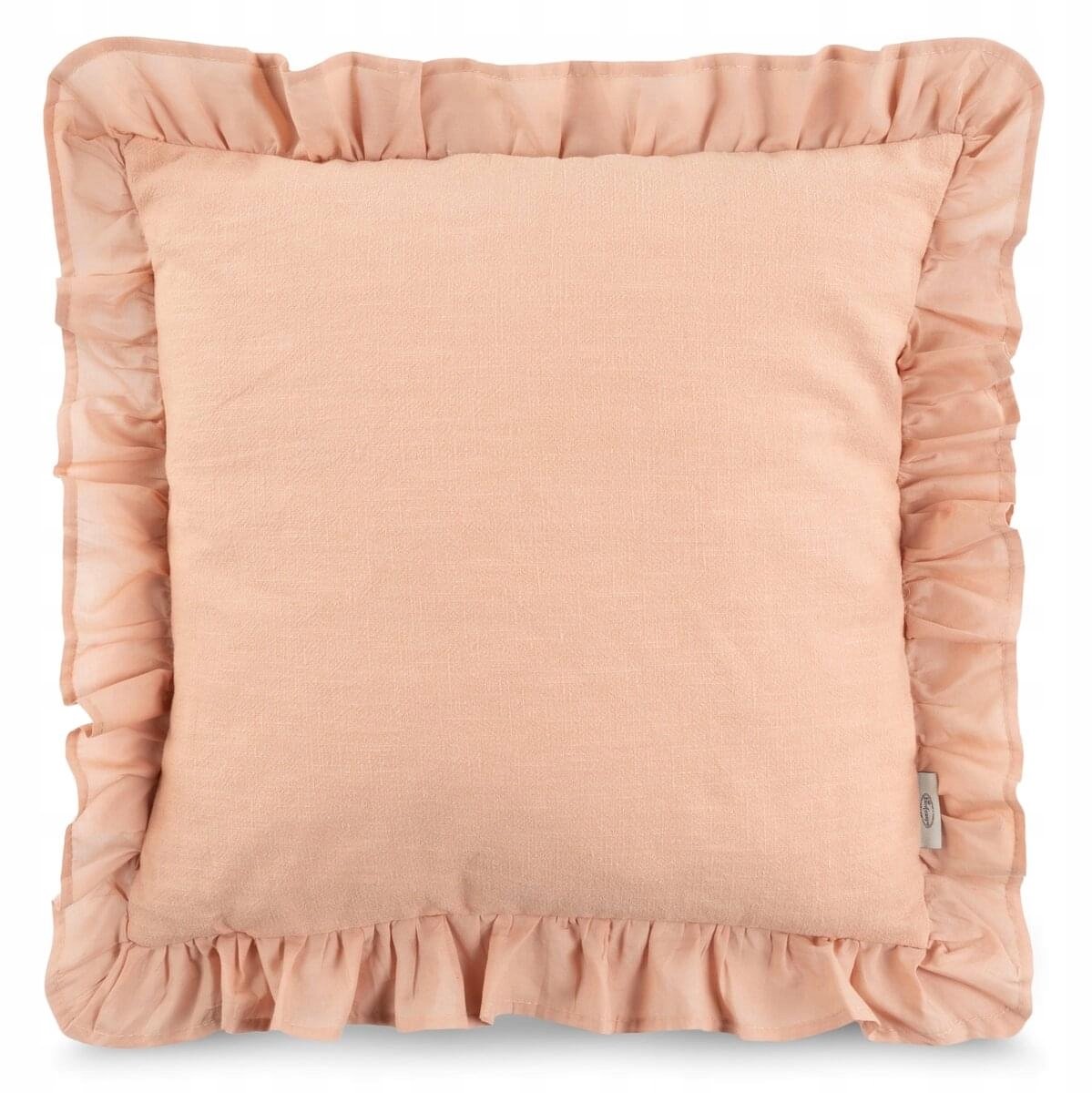 Eurofirany Decoratieve Kussenhoes 45x45cm Roze met Ruches - Eurofirany