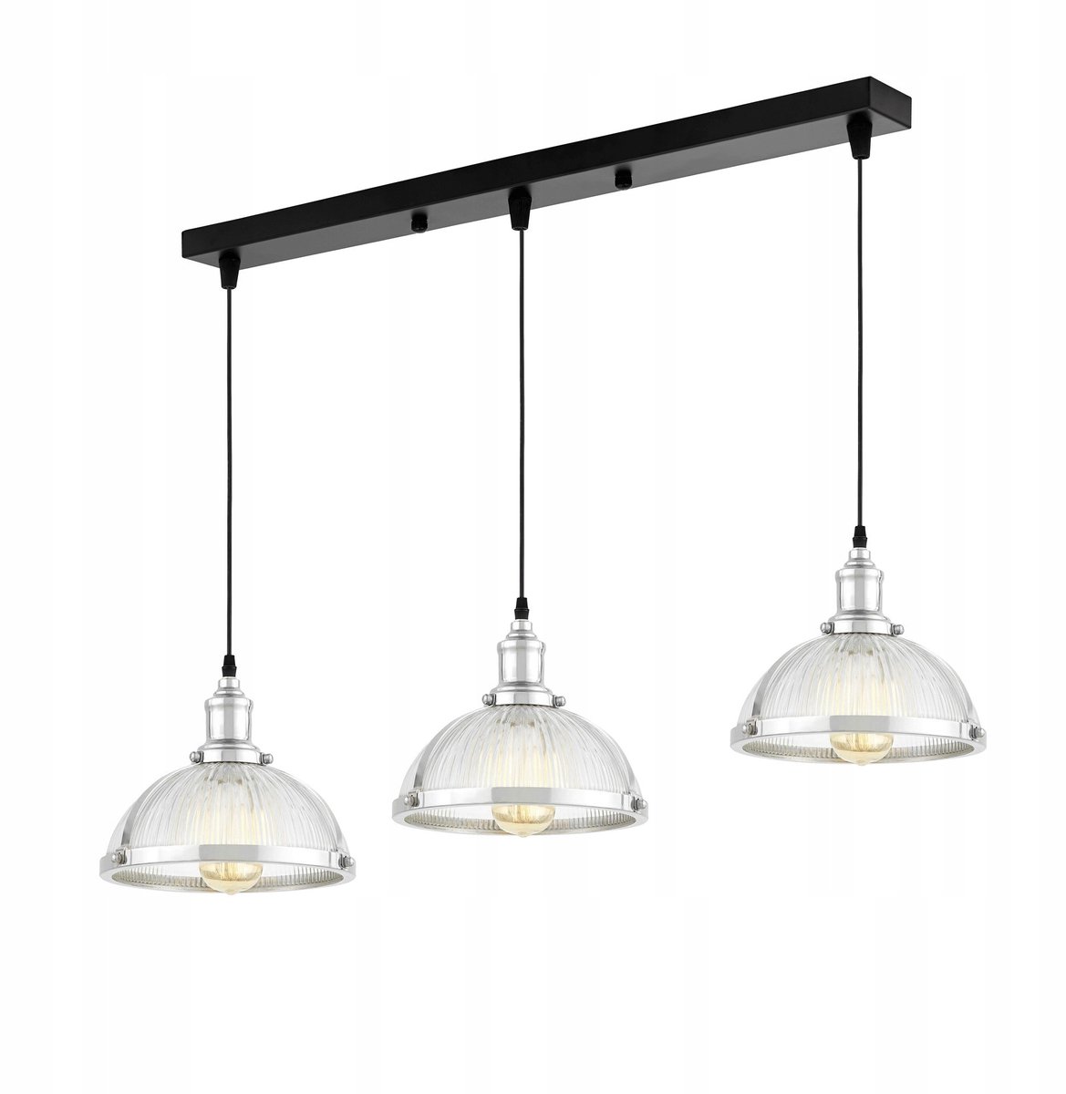 Moderne Hanglamp Loft Chroom Glas 3-lichts E27