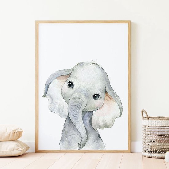 Set d'affiches chambre d'enfant - 3 pièces - 30x40 cm - Animaux Safari - Girafe - Lion - Éléphant - Poster enfant - Chambre de bébé - Cadeau Baby Shower - Décoration murale - Décoration murale