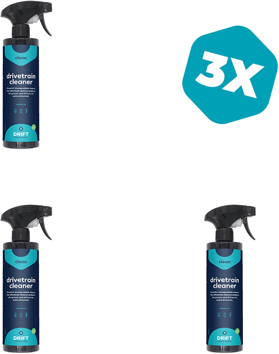 3 × Drivetrain Cleaner - Aandrijflijnreiniger - Kettingreiniger Fiets - Ontvetter - 500 ML