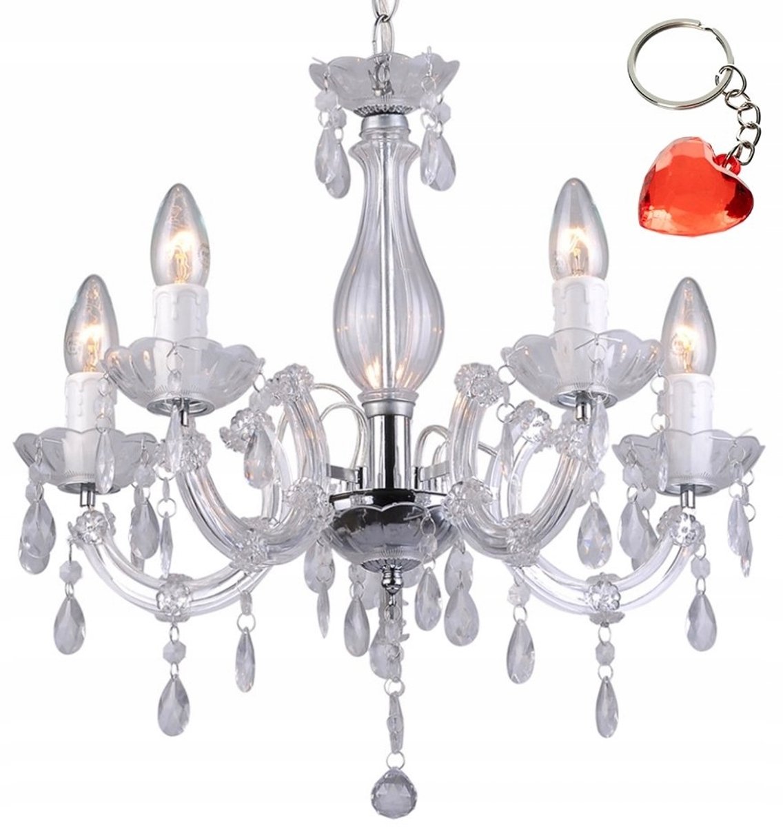 Magnolia Hanglamp Klassiek Transparant 5x E14 - Stijlvolle Verlichting
