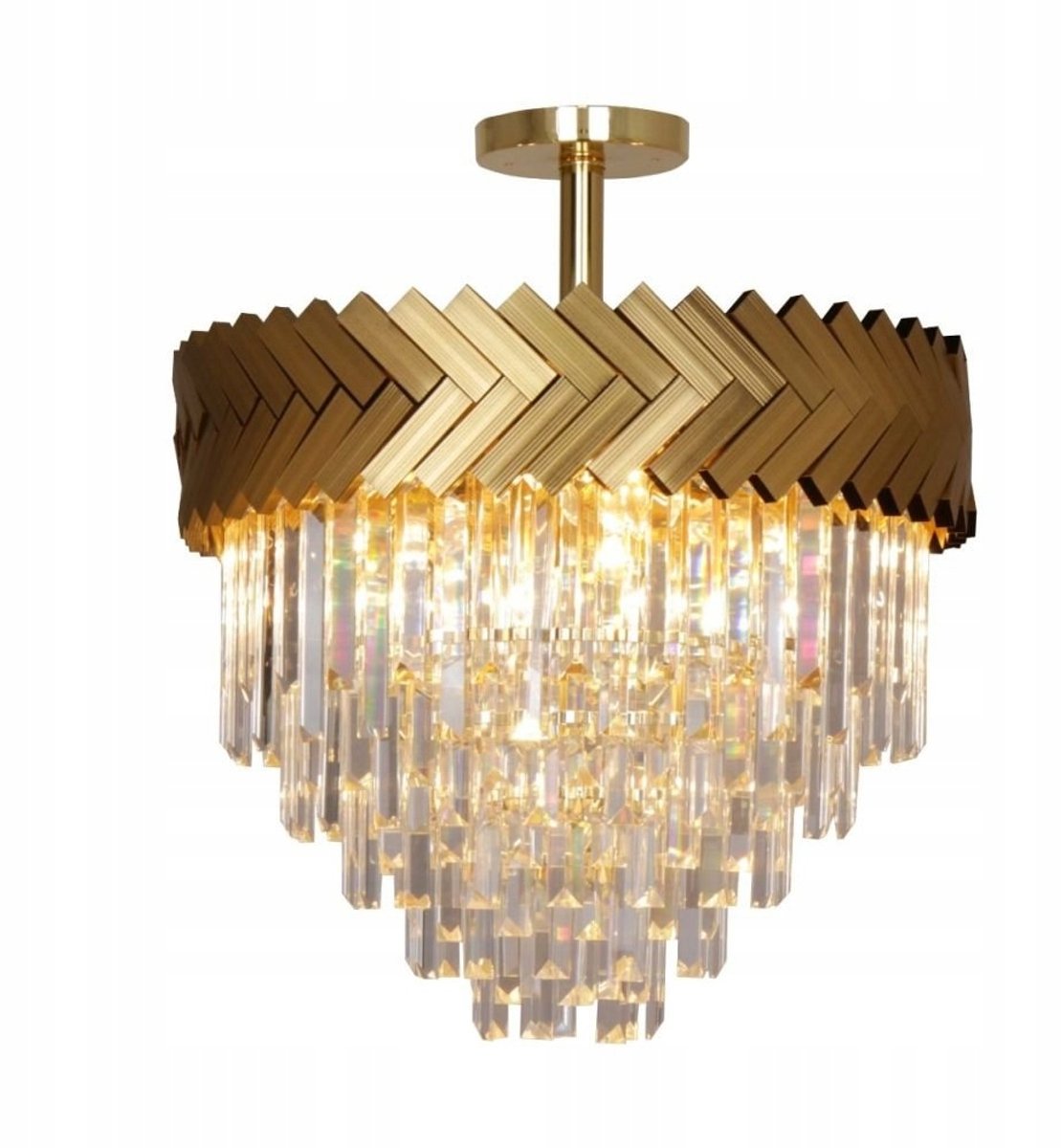 Zuma Line LYON C23910/9 Plafondlamp Goud/Transparant 9x E14