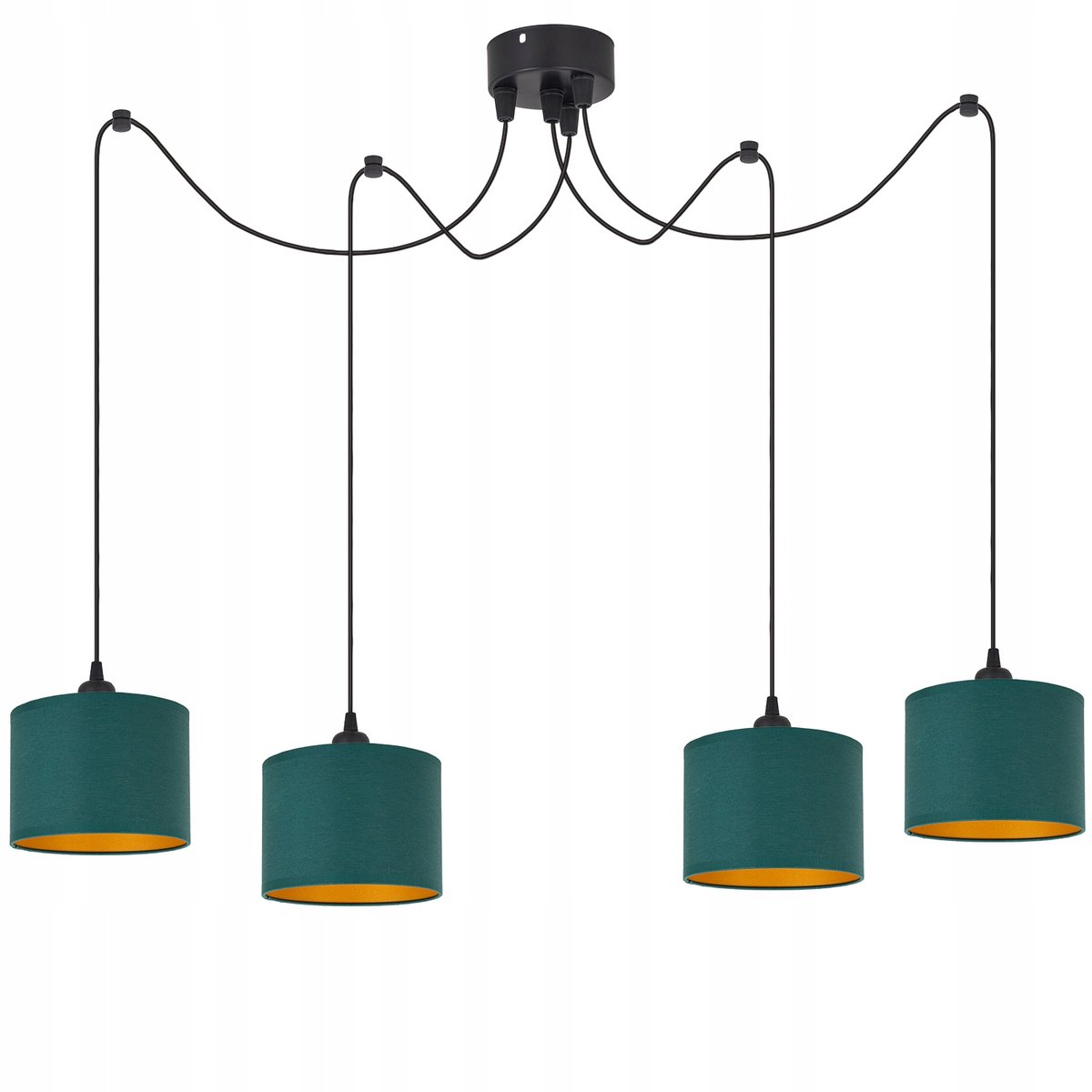 Hanglamp PAJĄK LOFT Mini Groen-Goud Stof 4x E27