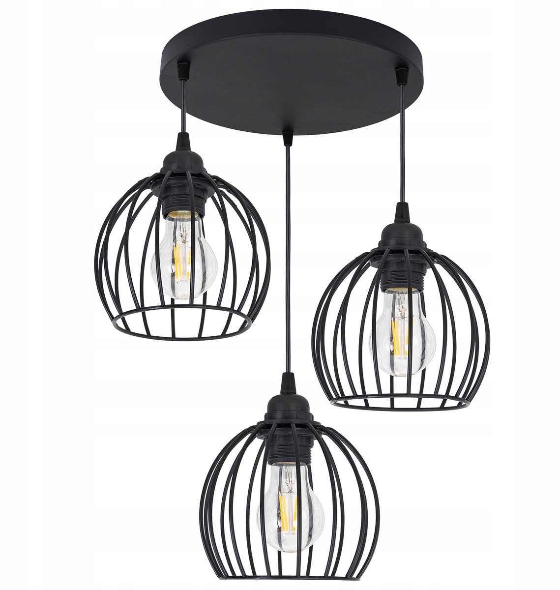 Hanglamp Zwart Ronde Bol Diamant Loft Stijl