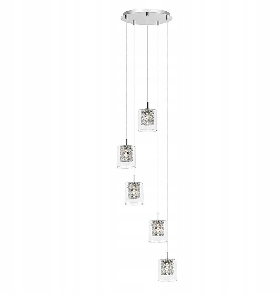 Rabalux DUCHESS hanglamp 3117 - Chroom/Transparant, 5x G9