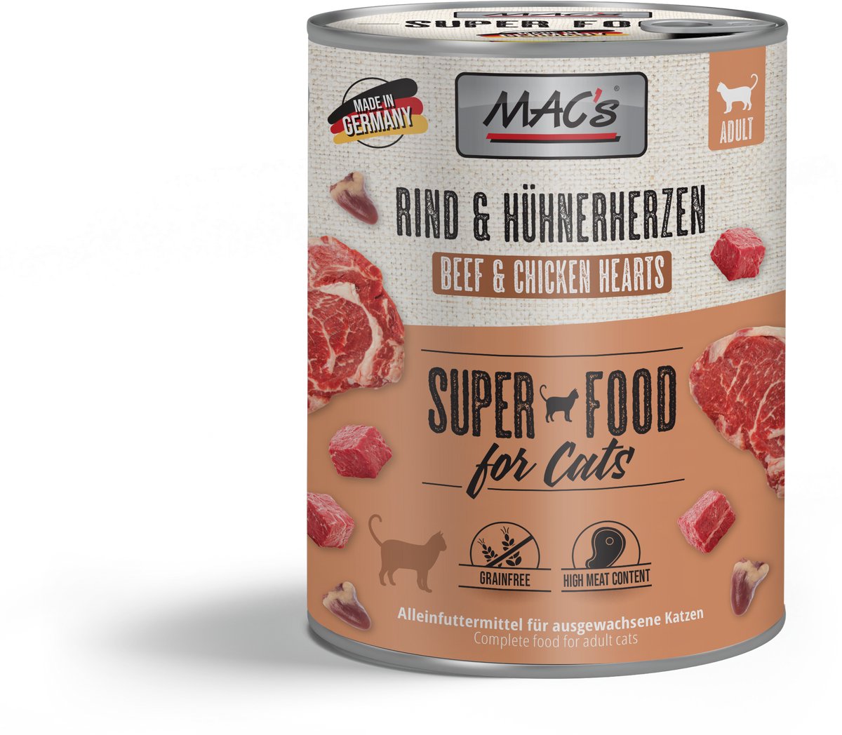 MAC's CAT - Blik 6x800g - Rundvlees & Kippenhartjes