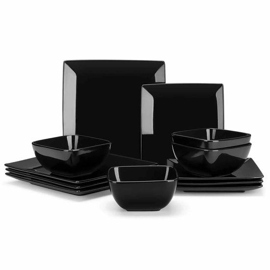 OTIX Dinerborden - Bordenset 6 Persoons - Zwart - 27cm - Keramiek
