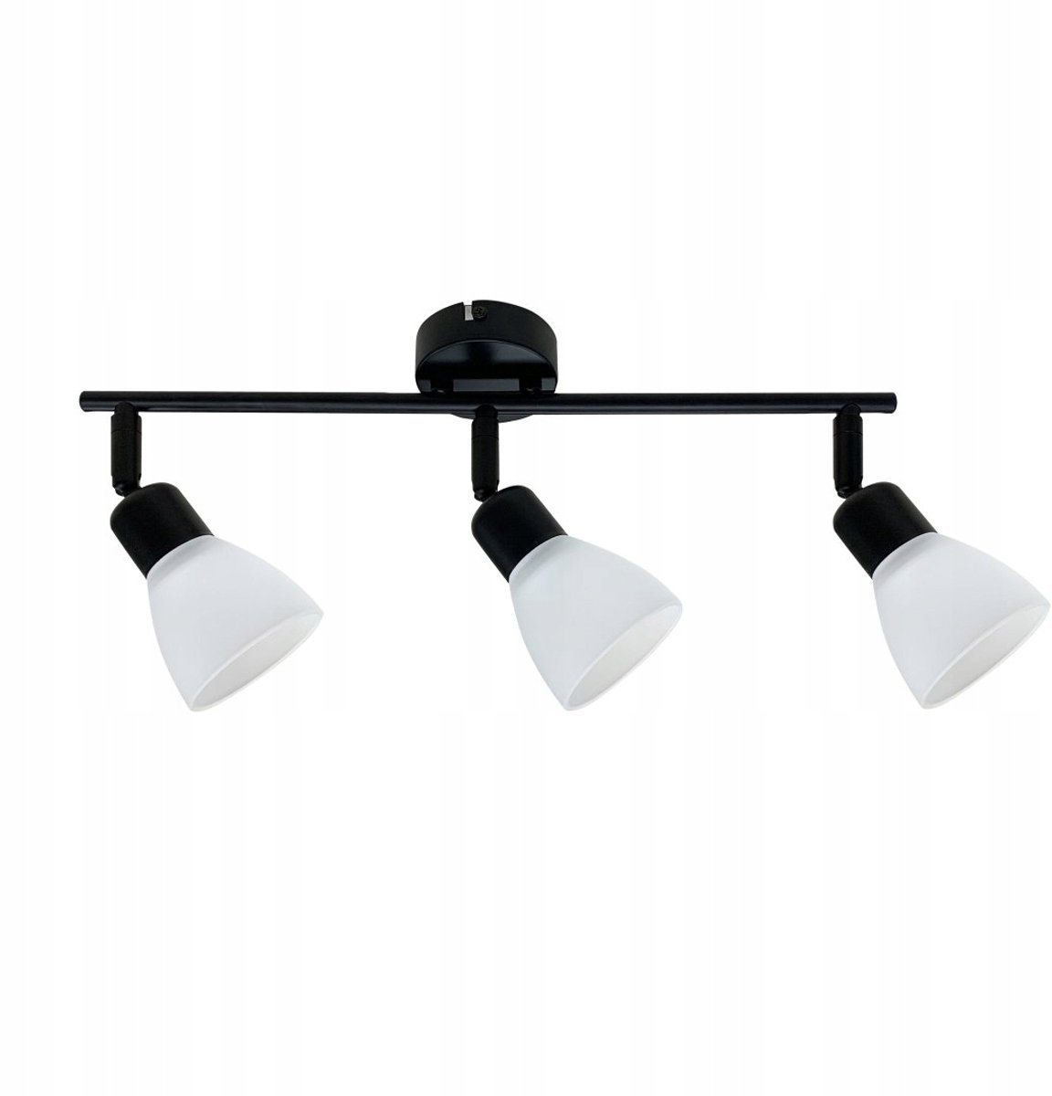Costa Plafondlamp Zwart met Witte Kap, 3x E14, 40W