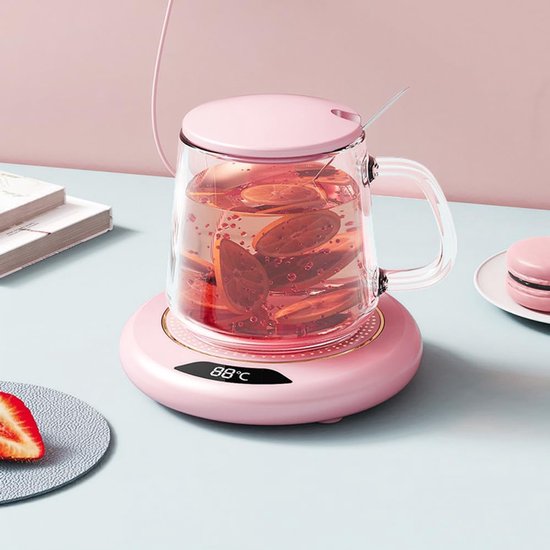 Elektrische koffiewarmer Smart Cup Warmer met 3 temperatuuraanpassing, digitaal display verwarming cup pad bureau drank warmer constanten 8 uur automatische uitschakeling veiligheidsfunctie van Merkloos — afbeelding 4