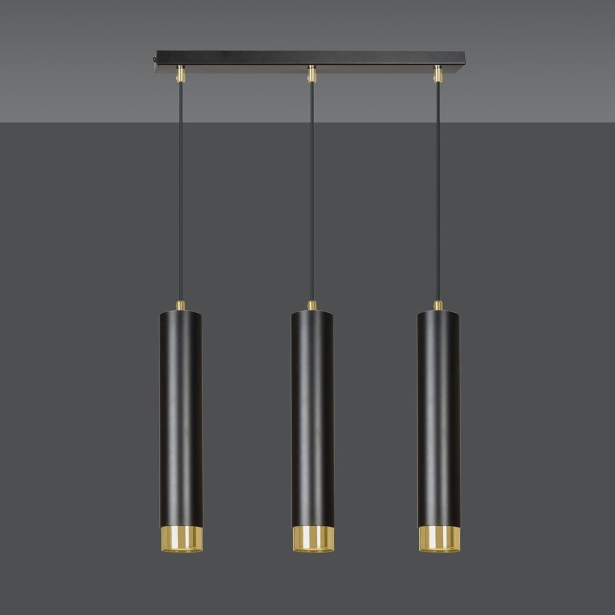 Emibig KIBO 3 Hanglamp Zwart/Goud GU10 3-lichts